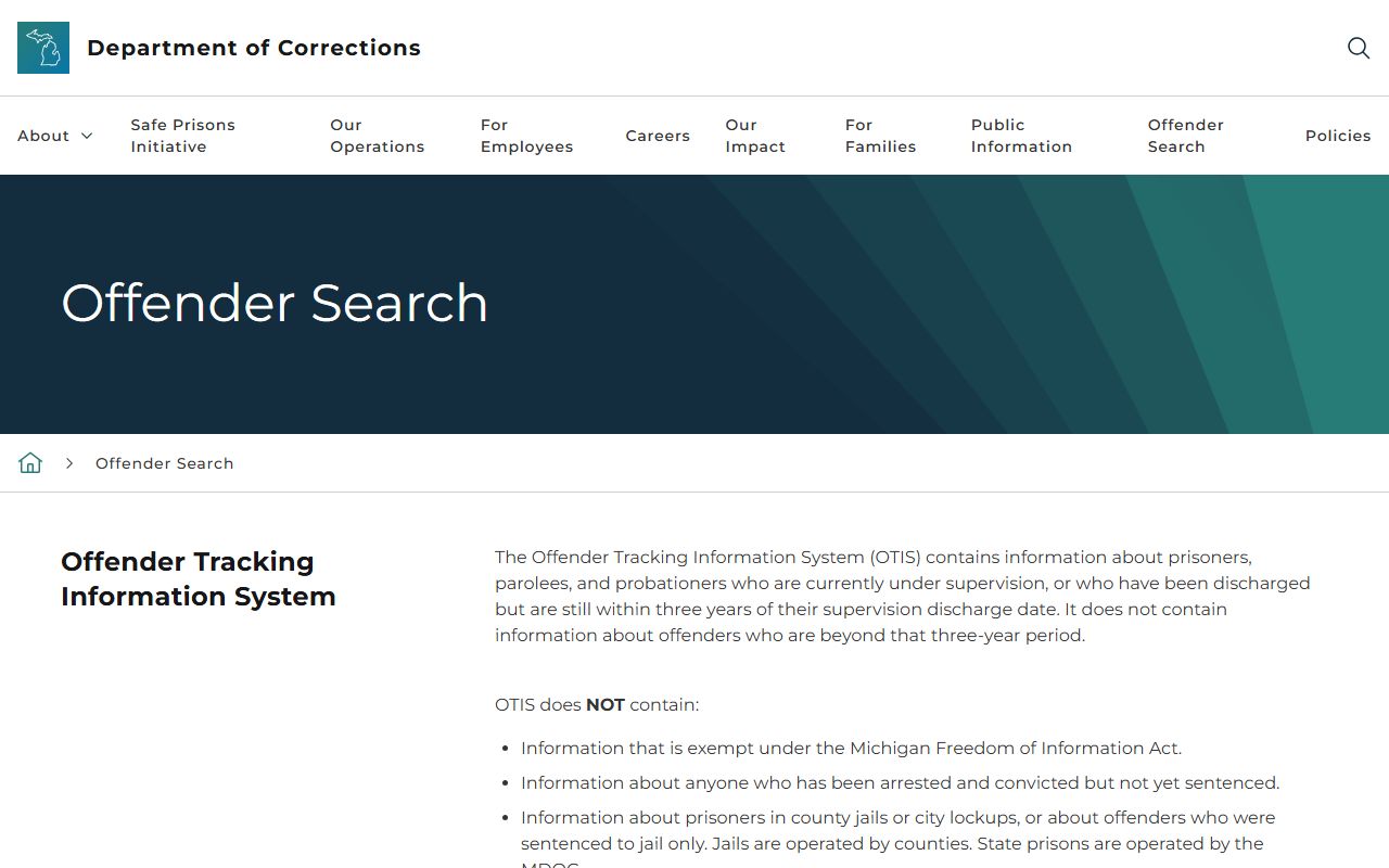 Barry County state prisoner search through Michigan OTIS offender locator